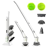 GOOD PAPA Electric Spin Scrubber, 360° Floor Scrubber Power Brush , 2 Speed HD LED Display, with 6 Replaceable Brush Heads Cleaning for Kitchen, Bathroom, Floor, Tile, Bathtub