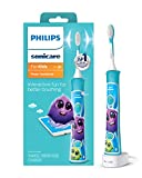 Philips Sonicare for Kids 3+ Bluetooth Connected Rechargeable Electric Power Toothbrush, Interactive for Better Brushing, Aqua, Blue, 3 Piece Set
