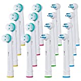 Replacement Toothbrush Heads for Oral B Braun - Ortho and Power Tip Brush Heads Compatible with Oralb Electric Toothbrush - Good for Braces, Crowns, Bridges 16 Pk. Fit The Oral-B Pro 1000, Kids Plus