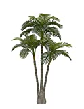 AMERIQUE Gorgeous 6.3 Feet Standable Triple Trunk Artificial Palm Tree, Real Touch Technology, with UV Protection, Super Quality, Green
