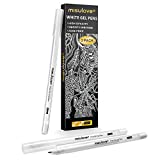 MISULOVE White Gel Pens, 3 Pack, Fine Point 0.8mm, Opaque White Archival Ink Pens, White Art Pen for Artists, Black Paper, Drawing, Sketching, Illustration Deisgn