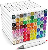 Alcohol Markers - Coloring Markers for Artists, Drawing Markers - Sketching Markers for Drawing and Sketching for Adults and Kids - Marker Pen Dual Tip Art Markers (80 Colors)