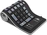 sungwoo Foldable Silicone Keyboard USB Wired Waterproof Rollup Keyboard for PC Notebook Laptop (Black+Grey)