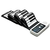 Lujex Standard 88 Keys Portable Roll Up Piano for Kids Adults (White, 88Keys)