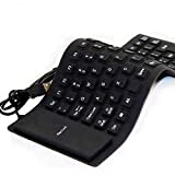 IRISFLY Foldable Silicone Keyboard USB Wired Soft Waterproof Rollup Keyboard for PC Laptop Notebook