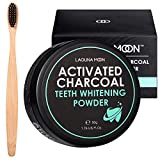 100% Organic Activated Charcoal Teeth Whitening Powder with Bamboo Toothbrush - 50g Natural Coconut Charcoal, Effective Teeth Stain Remover and Toothpaste Alternative - Safe for Gums Or Enamel, Vegan