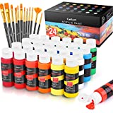 Caliart Acrylic Paint Set, 24 Classic Colors (59ml, 2oz) Art Craft Paints for Professional Artists Kids Students Beginners, Canvas Ceramic Wood Fabric Rock Painting Supplies Kit, Easter Decorations