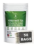 Yerba Mate Tea with Natural Organic Yerba Matte (50 tea bags)| Rich in Chlorophyll, Antioxidants and Vitamins| Made in USA