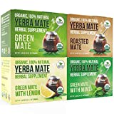 Organic Yerba Mate Tea Bags - Variety Pack - Mate Cocido - Natural - 80 Tea Bags - 20 of Each Flavor (2 grams each) Kiss Me Organics