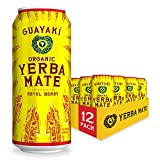 Guayaki Yerba Mate, Organic Clean Energy Drink, Revel Berry, 15.5 Ounce Cans, (Pack of 12), 150mg Caffeine