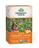 Organic India Tulsi Turmeric Ginger Herbal Tea - Stress Relieving & Harmonizing, Immune Support, Healthy Inflammatory Response, Aids Digestion, Vegan, Caffeine-Free - 18 Infusion Bags, 1 Pack