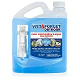 Wet & Forget No Scrub Outdoor Cleaner for Easy Removal of Mold, Mildew and Algae Stains, Bleach-Free Formula,blue liquid 64 Oz. Ready to Use