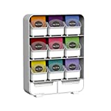 Mind Reader 9 Removable Drawers Tea Bag holder and Condiment Organizer, White
