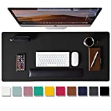 Leather Desk Pad Protector,Mouse Pad,Office Desk Mat, Non-Slip PU Leather Desk Blotter,Laptop Desk Pad,Waterproof Desk Writing Pad for Office and Home (Black,31.5' x 15.7')
