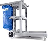 Carlisle JC1945L23 Polyethylene Long Platform Janitorial Cart, 300 lbs Capacity, 49' Length x 19' Width 39' Height, Gray