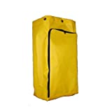 American Supply Replacement Janitorial Cart Bag 10.5'Wx17.5'Dx32' Long Vinyl with 6 Solid Brass Grommets and Front Opening Zipper Color Yellow