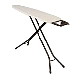 Household Essentials Steel Top Long Ironing Board with Iron Rest | Natural Cover and Bronze Finish | 14' x 54' Iron Surface