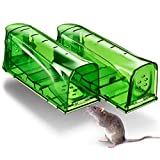 Trazon Humane Mouse Traps Catch and Release That Work - Mouse Traps No Kill - Live Mouse Traps - Reusable Mouse Traps for House,Garage,Outside,Small Mice,Multiple Mice - 2 Pack