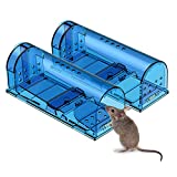 Humane Mouse Trap | Catch and Release Mouse Traps That Work | Mice Trap No Kill for mice/Rodent Pet Safe (Dog/Cat) Best Indoor/Outdoor Mousetrap Catcher Non Killer Small Mole Capture Cage (2 Pack)