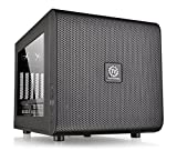 Thermaltake Core V21 SPCC Micro ATX, Mini ITX Cube Gaming Computer Case Chassis, Small Form Factor Builds, 200mm Front Fan Pre-installed, CA-1D5-00S1WN-00 Black