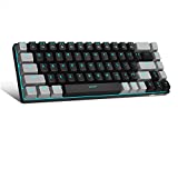 Portable 60% Mechanical Gaming Keyboard, MageGee MK-Box LED Backlit Compact 68 Keys Mini Wired Office Keyboard with Red Switch for Windows Laptop PC Mac - Black/Grey