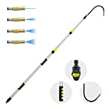 Buyplus Telescoping Gutter Cleaning Tool - 12 Foot Long Gutter Cleaners from The Ground, Extendable Gutter Cleaning Wand for Garden Hose, High Reach Gutter Cleaning Kit
