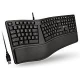 X9 Performance Ergonomic Keyboard Wired with Wrist Rest - Type Comfortably Longer - USB Split Wired Keyboard for Laptop with Cushion, 110 Keys, and 5ft Cable - Ergo Keyboard for PC Computer