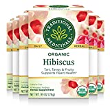 Traditional Medicinals Organic Hibiscus Herbal Tea (Pack Of 6), Supports Cardiovascular Health, 16 Tea Bags (Pack of 6)