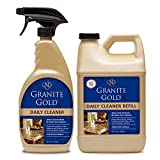 Granite Gold Daily Cleaner Spray Value Pack with Refill for Granite, Marble, Travertine, Quartz, Natural Stone Countertops & Floors, 24 & 64 Ounce (Set of 2)