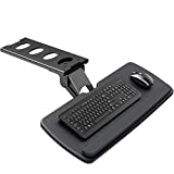 HUANUO Keyboard Tray Under Desk，360 Adjustable Ergonomic Sliding Keyboard & Mouse Tray, 25' W x 9.8' D, Black