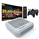 Kinhank Retro Game Console 256GB, Super Console X PRO Built in 50,000+ Games, Video Game Console Systems for 4K TV HD/AV Output, Dual Systems, Compatible with PS1/PSP/MAME/ATARI