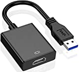 USB to HDMI Adapter, SENGKOB USB 3.0/2.0 to HDMI 1080P Video Graphics Cable Converter with Audio for PC Laptop Projector HDTV Compatible with Windows XP 7/8/8.1/10