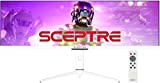 Sceptre IPS 43.8 inch UltraWide 32:9 LED Monitor 3840x1080 up to 120Hz DisplayPort HDMI USB Type-C HDR600 AMD FreeSync Premium Build-in Speakers and Remote, Nebula Series White 2021 (E448B-FSN168)