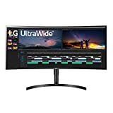 LG 38WN75C-B Monitor 38' 21:9 Curved UltraWide QHD+ (3840 x 1600) IPS Display, HDR 10, sRGB 99% Color Gamut, Tilt/Height Adjustable Stand, Black