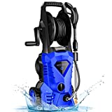 WHOLESUN 3000PSI Electric Pressure Washer 2.4GPM 1600W Power Washer with Hose Reel and Brush Blue