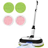 Cordless Electric Mop, Electric Floor Cleaner with LED Headlight & Water Sprayer, Up to 60 mins Detachable Battery, Dual-Motor Powerful Spin Mop with 300ML Water Tank for Multi-Surface, Self-Propelled