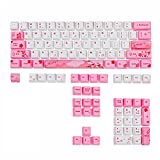 GTSP 104 Sakura Keycaps Cute Japanese Custom Gaming keycap Set of Dye-Sub OEM Profile for Cherry Mx Gateron Kailh Switch 87/104 60% Mechanical Keyboard (Sakura)