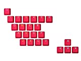 HK Gaming Rubber Backlit Doublesht Keycap Set | OEM Profile for Mechanical Keyboard (23 Keys, Monza Red)