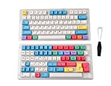HK Gaming Custom Keycaps | Dye Sublimation PBT Keycap Set for Mechanical Keyboard | 139 Keys | Cherry Profile | ANSI US-Layout | Compatible with Cherry MX, Gateron, Kailh, Outemu | Chalk