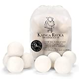 Wool Dryer Balls, 9-Pack Organic Dryer Balls, 100% New Zealand Wool Handmade Chemical-Free Eco Dryer Balls - Laundry Reusable, Anti Static Reduces Clothes Wrinkles & Shorten Drying Time