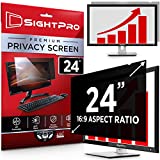 SightPro 24 Inch Computer Privacy Screen Filter for 16:9 Widescreen Monitor - Privacy and Anti-Glare Protector