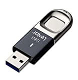 Lexar LJDF35-128BNL Jumpdrive Fingerprint F35 128 GB USB 3.0 Flash Drive, Black/Silver