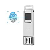 KOOTION 64GB High Speed Recognition Fingerprint Encrypted Flash Drive USB3.0 Drive Memory Stick, Silver