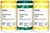 Amazon Brand - Solimo Disinfecting Wipes, Lemon Scent & Fresh Scent, Sanitizes/Cleans/Disinfects/Deodorizes, 75 Count (Pack of 3)
