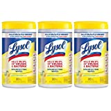 Lysol Disinfectant Wipes, Multi-Surface Antibacterial Cleaning Wipes, For Disinfecting and Cleaning, Lemon and Lime Blossom, 240 Count (Pack of 3)​