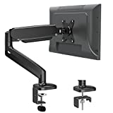 MOUNTUP Single Monitor Desk Mount - Adjustable Gas Spring Monitor Arm, VESA Mount with C Clamp, Grommet Mounting Base, Computer Monitor Stand for Screen up to 32 inch, MU0004