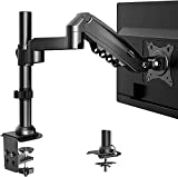 HUANUO Single Monitor Mount, Monitor Arm Gas Spring,Monitor Desk Mount Fit 13 to 32 inch Screens, Height Adjustable VESA Mount with Clamp, Grommet Mounting Base, Hold up to 19.8lbs