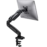 HUANUO Single Monitor Mount, Articulating Gas Spring Monitor Arm, Adjustable Monitor Stand, Vesa Mount with Clamp and Grommet Base - Fits 13 to 30 Inch LCD Computer Monitors 4.4 to 14.3lbs