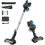 INSE Cordless Vacuum Cleaner, 6-in-1 Rechargeable Stick Vacuum with 2200 m-A-h Batt, Powerful Lightweight Vacuum Cleaner, Up to 45 Mins Runtime, for Home Hard Floor Carpet Pet Hair- N5S Blue