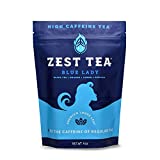 Zest Tea Premium Energy Hot Tea, High Caffeine Blend Natural & Healthy Traditional Black Coffee Substitute, Perfect for Keto, 150 mg Caffeine per Serving, Blue Lady Black Tea, 4 Oz Loose Leaf
